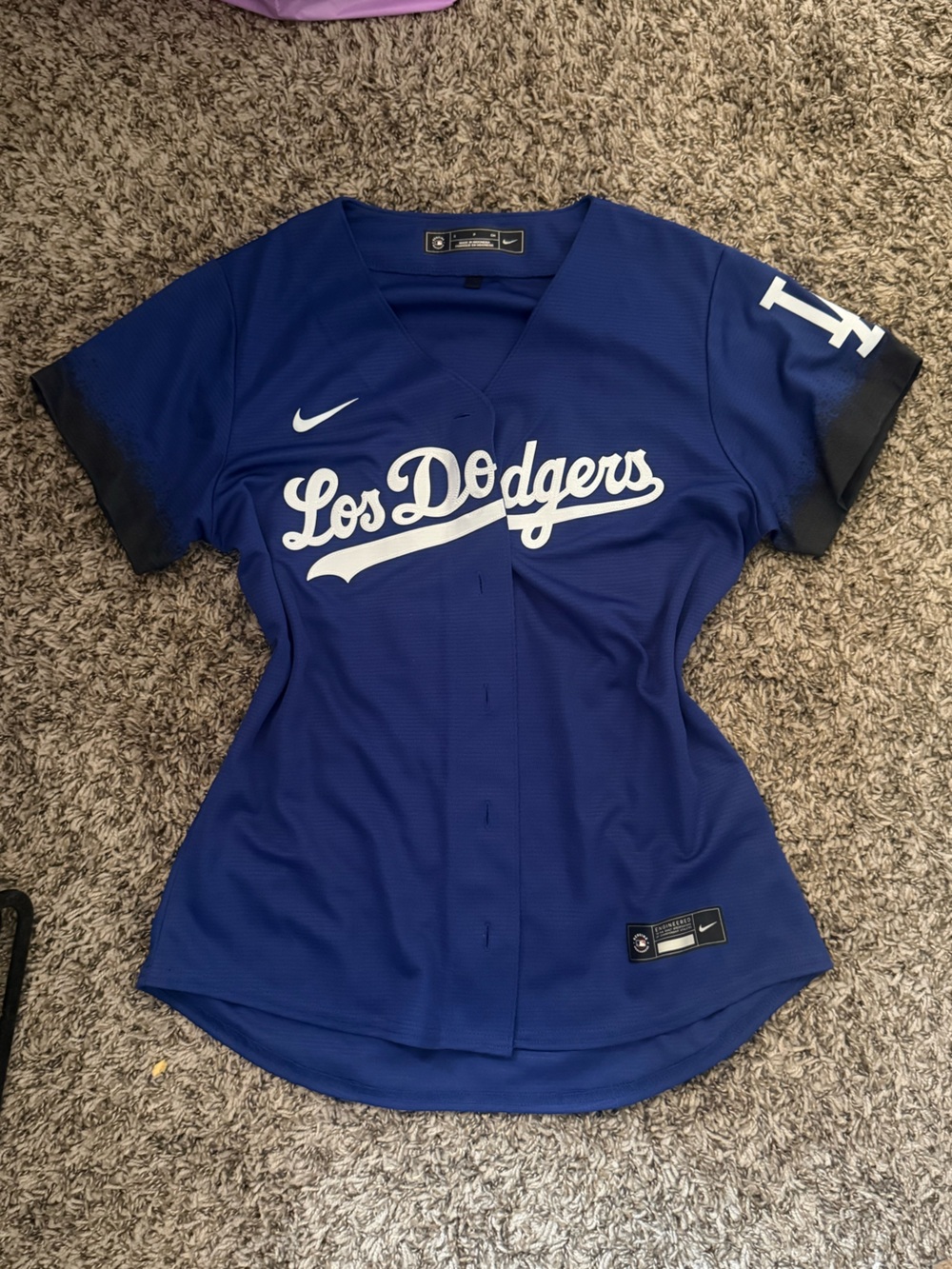 Nike Women's Los Dodgers Royal Blue Button-Front Jersey